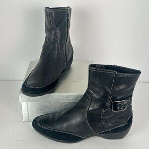 Circa Joan & David CJFRESH Black Leather Ankle Boots Womans Size US 8.5M